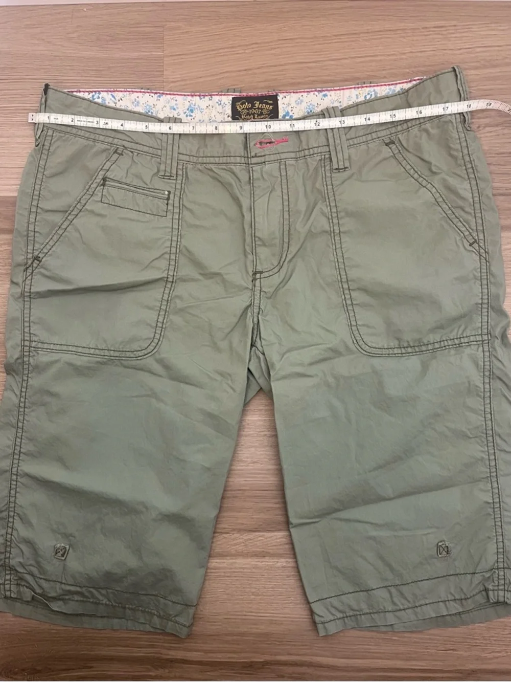 Polo‎ Jeans Ralph Lauren Cargo Capri Pants Olive Green Y2K inspired Size 10